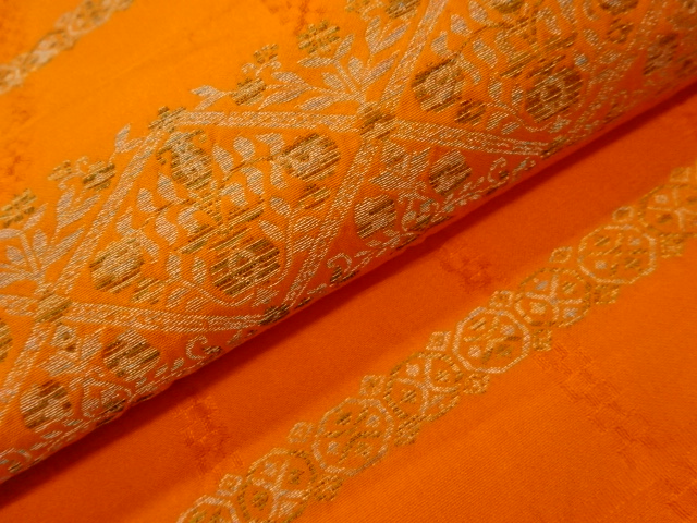 6718620: JAPANESE KIMONO / VINTAGE NAGOYA OBI / WOVEN RHOMBUS